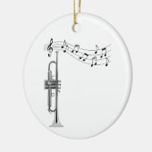 Trompetenmusiker mit Musiknote Keramik Ornament (Links)