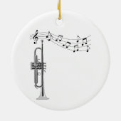 Trompetenmusiker mit Musiknote Keramik Ornament (Hinten)