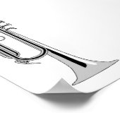 Trompetenmusiker mit Musiknoten Poster (Ecke)