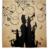 Trompetensektion Rustikale Musik Duschvorhang (Vorderseite)