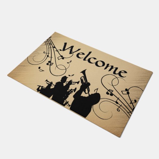 Trompetensektion Rustikale Musik Fußmatte (Schrägansicht)