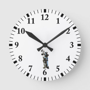 Trompetenspieler Runde Wanduhr