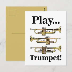 Trompetenspieler Trompeter Musiker Postkarte