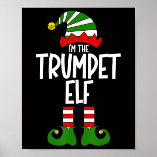 Trompeter-Elf Weihnachtsmusik-Instrument-Matching- Poster