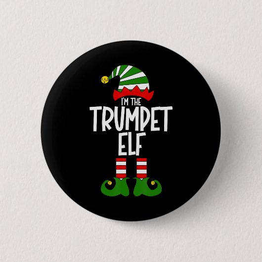Trompeter Elf Weihnachtsmusik Instrument passend W Button (Vorderseite)