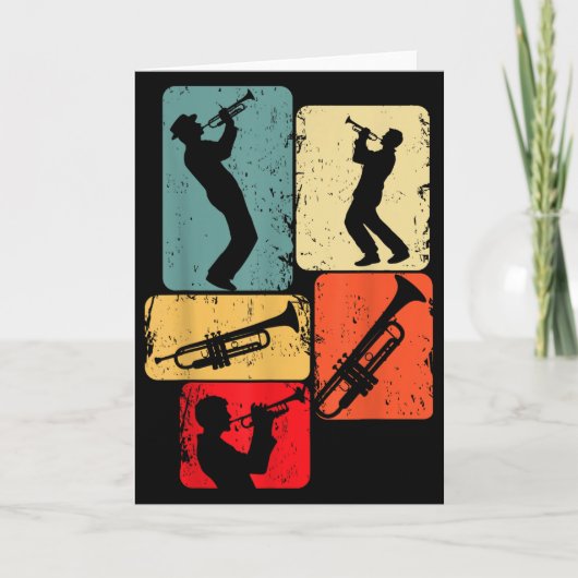 Trompeter Jazzkusiker Jungen Männer Karte (Vorderseite)