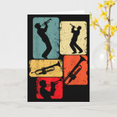 Trompeter Jazzkusiker Jungen Männer Karte (Gelbe Blume)