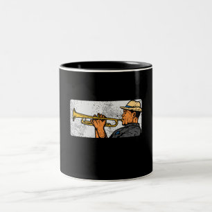 Trompeter Retro Trompete Jazz Musik Zweifarbige Tasse