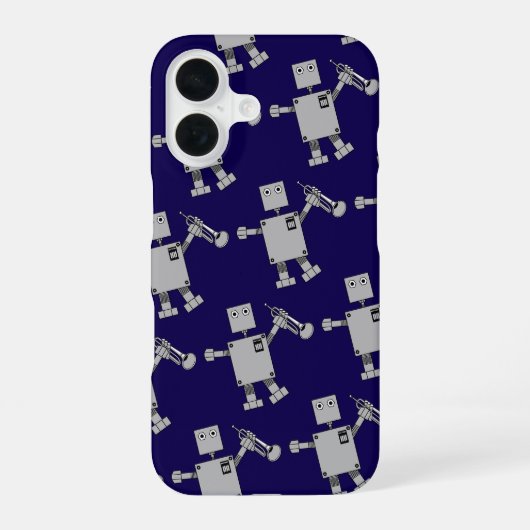 Trompeter-Roboter iPhone 16 Hülle (Rückseite)