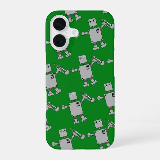 Trompeter-Roboter iPhone 16 Hülle (Rückseite)