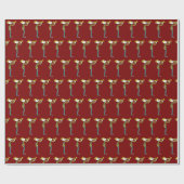 Trompeter-Strichmännchen Geschenkpapier (Flach)