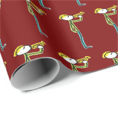 Trompeter-Strichmännchen Geschenkpapier (Rolleneckpunkt)