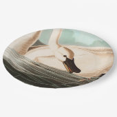 Trompeter Swan und Butterfly Pappteller (Schrägansicht)