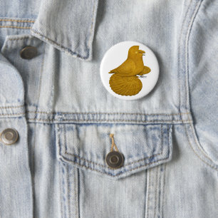 Trompeter-Taube Gelb Button