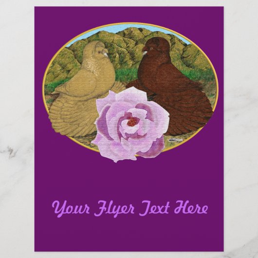 Trompeter Tauben und Rose Flyer (Vorne)