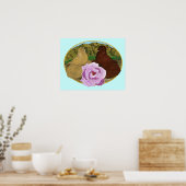 Trompeter Tauben und Rose Poster (Küche)