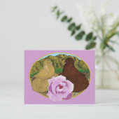 Trompeter Tauben und Rose Postkarte (Stehend Vorderseite)