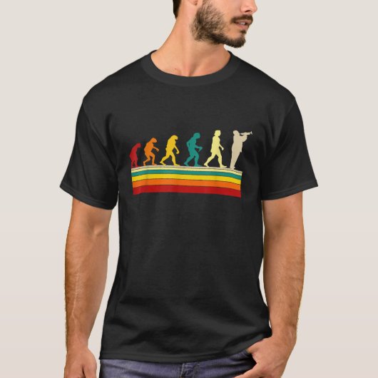 Trompeter Trompete Evolution Musik Lustig T-Shirt (Vorderseite)