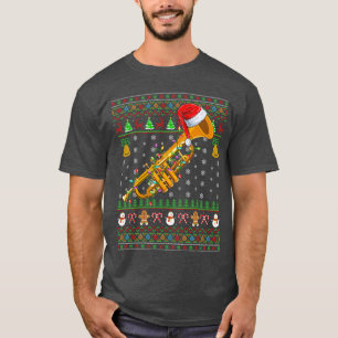 Trompeter Weihnachtslichter Lustiger Musikliebhabe T-Shirt