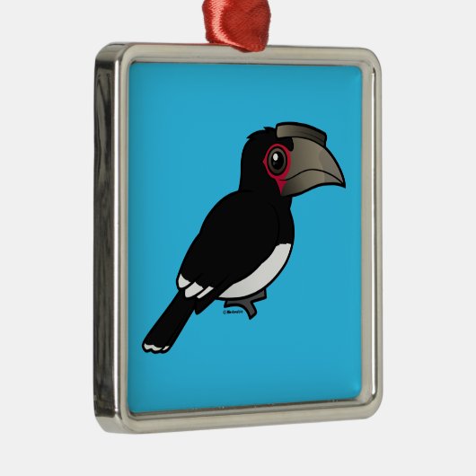 TrompeterHornbill Silbernes Ornament (Rechts)