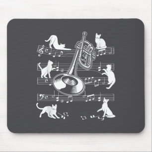 Trompeterkatzen für Katzen liebende Trompetenspiel Mousepad