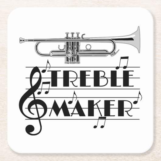 Trompeters-dreifacher Hersteller Rechteckiger Pappuntersetzer (Vorderseite)