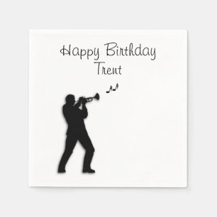 Trompeters-Gewohnheits-Geburtstag Serviette