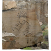 Trompeters-Petroglyphe Duschvorhang (Vorderseite)
