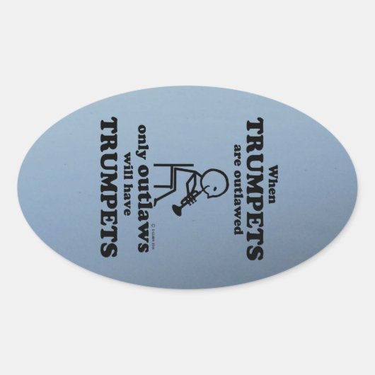Trompets Oval Sticker verboten (Vorderseite)