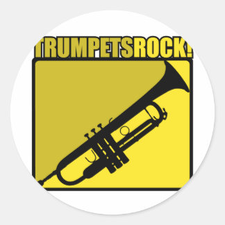 Trompets Rock! Runder Aufkleber