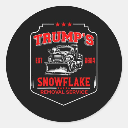 Tromps Snowflake Removal Service (2 Seiten) Funny  Runder Aufkleber (Vorderseite)