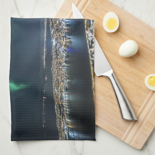 Tromso Northern Light Geschirrtuch (Viertel Falte)