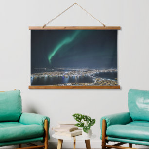 Tromso Northern Light Wandteppich Mit Holzrahmen