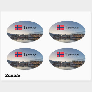 Tromso Norwegen Ovaler Aufkleber
