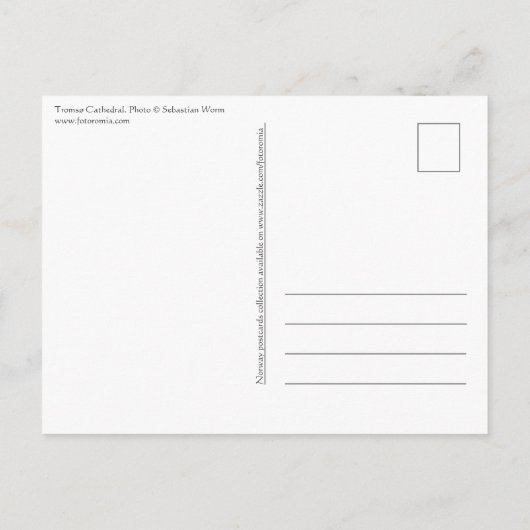 Tromso Norwegen Postkarte (Rückseite)