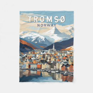 Tromsö Norwegen Reise Kunst Vintage Fleecedecke