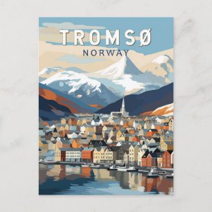 Tromsö Norwegen Reise Kunst Vintage Postkarte