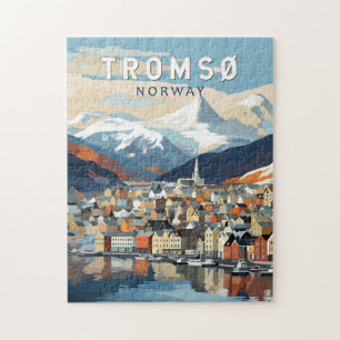 Tromsö Norwegen Reise Kunst Vintage Puzzle