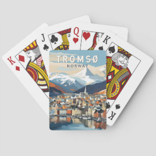 Tromsö Norwegen Reise Kunst Vintage Spielkarten