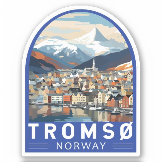 Tromso Norwegen Reisen Vintag Aufkleber (Vorderseite)