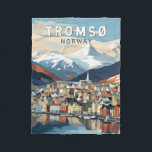 Tromso Norwegen Reisen Vintag Fleecedecke<br><div class="desc">Tromso Retro Vektor-Reise-Design. Tromsø ist eine Stadt in der Gemeinde Tromsø im Landkreis Troms,  Norwegen.</div>