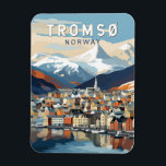 Tromso Norwegen Reisen Vintag Magnet<br><div class="desc">Tromso Retro Vektor-Reise-Design. Tromsø ist eine Stadt in der Gemeinde Tromsø im Landkreis Troms,  Norwegen.</div>
