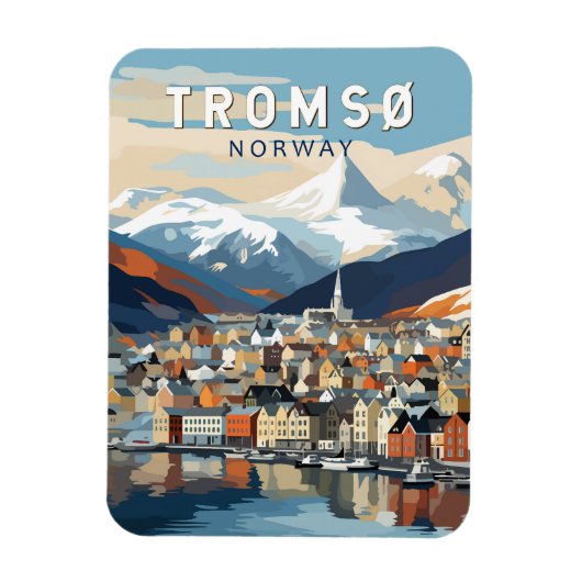 Tromso Norwegen Reisen Vintag Magnet (Vertikal)