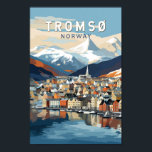 Tromso Norwegen Reisen Vintag Poster<br><div class="desc">Tromso Retro Vektor-Reise-Design. Tromsø ist eine Stadt in der Gemeinde Tromsø im Landkreis Troms,  Norwegen.</div>