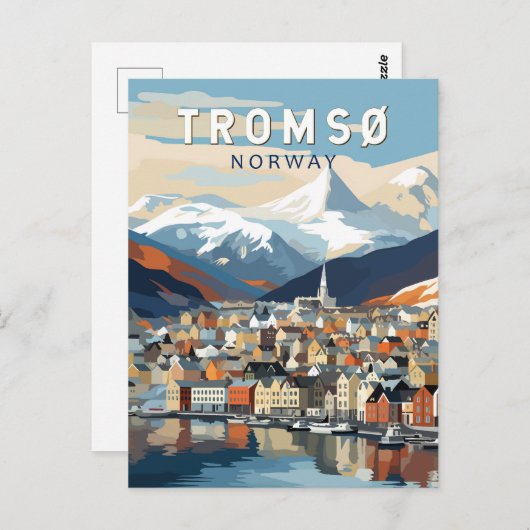 Tromso Norwegen Reisen Vintag Postkarte (Vorne/Hinten)