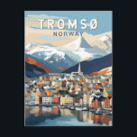 Tromso Norwegen Reisen Vintag Postkarte<br><div class="desc">Tromso Retro Vektor-Reise-Design. Tromsø ist eine Stadt in der Gemeinde Tromsø im Landkreis Troms,  Norwegen.</div>
