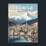Tromso Norwegen Reisen Vintag Postkarte<br><div class="desc">Tromso Retro Vektor-Reise-Design. Tromsø ist eine Stadt in der Gemeinde Tromsø im Landkreis Troms,  Norwegen.</div>