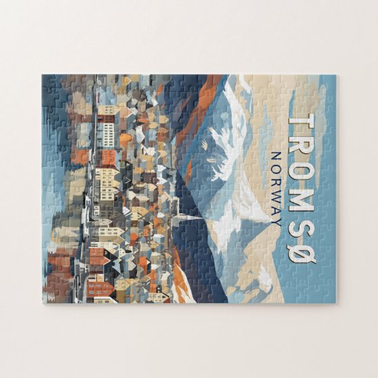 Tromso Norwegen Reisen Vintag Puzzle (Horizontal)