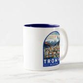 Tromso Norwegen Reisen Vintag Zweifarbige Tasse (VorderseiteRechts)