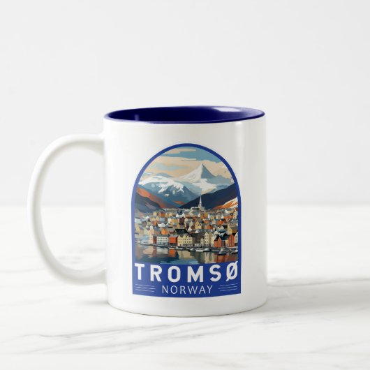 Tromso Norwegen Reisen Vintag Zweifarbige Tasse (Links)